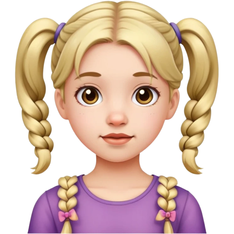 cute young girl with pigtails emoji