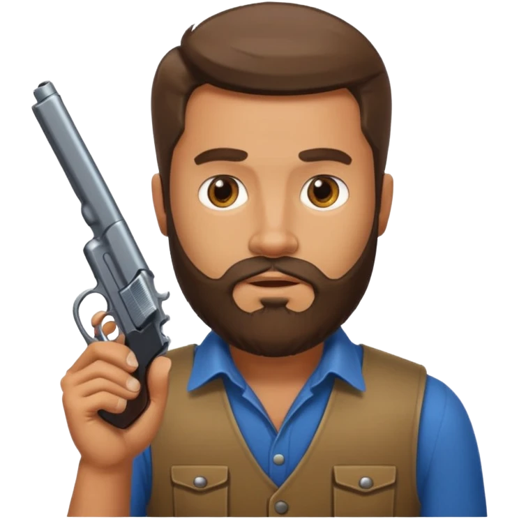 bearded hitman with pistol emoji
