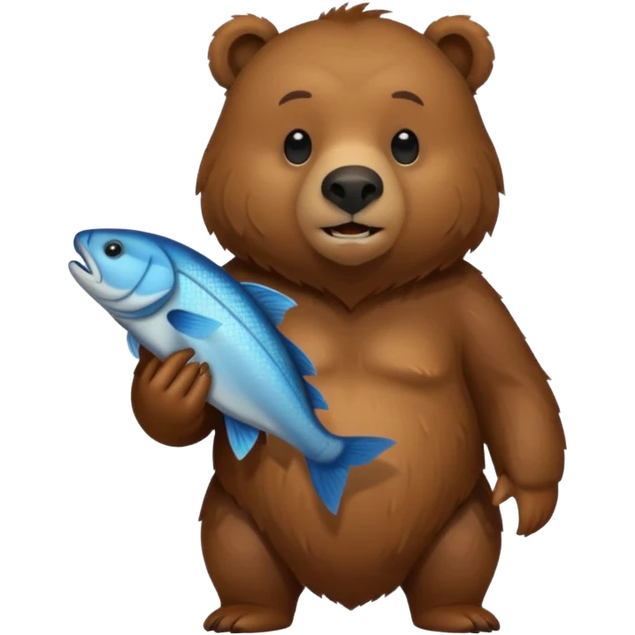Grizzly bear holding food emoji