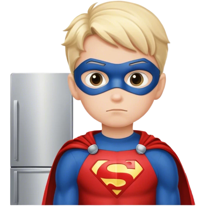 thoughtful boy in the kitchen superhero emoji