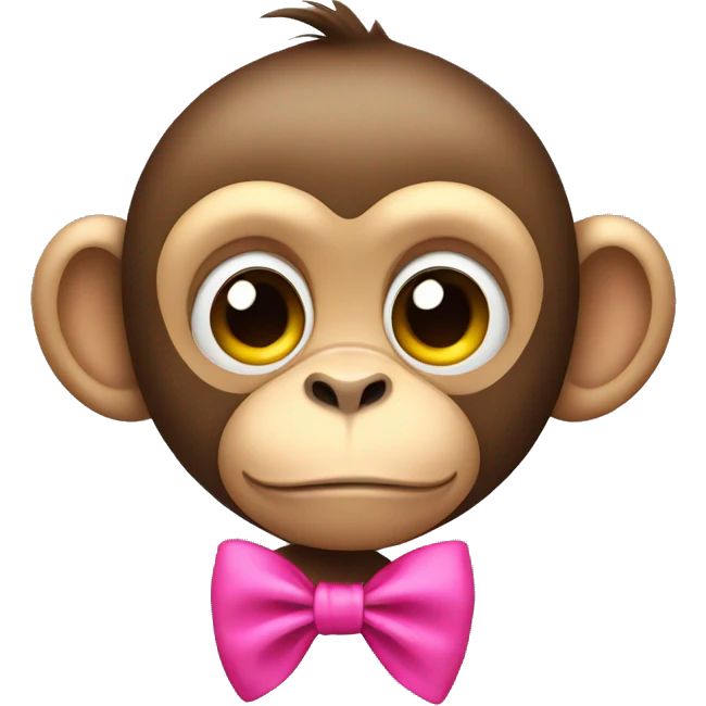 Monkey with pink bow emoji