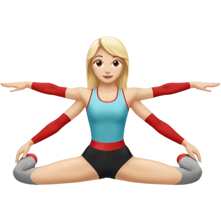 Blonde woman doing the traiditonal splits emoji