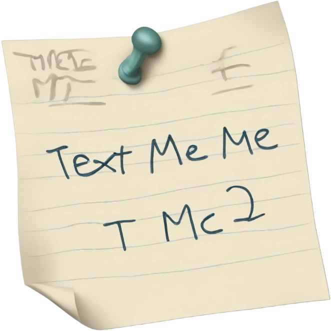 Note saying text me  emoji
