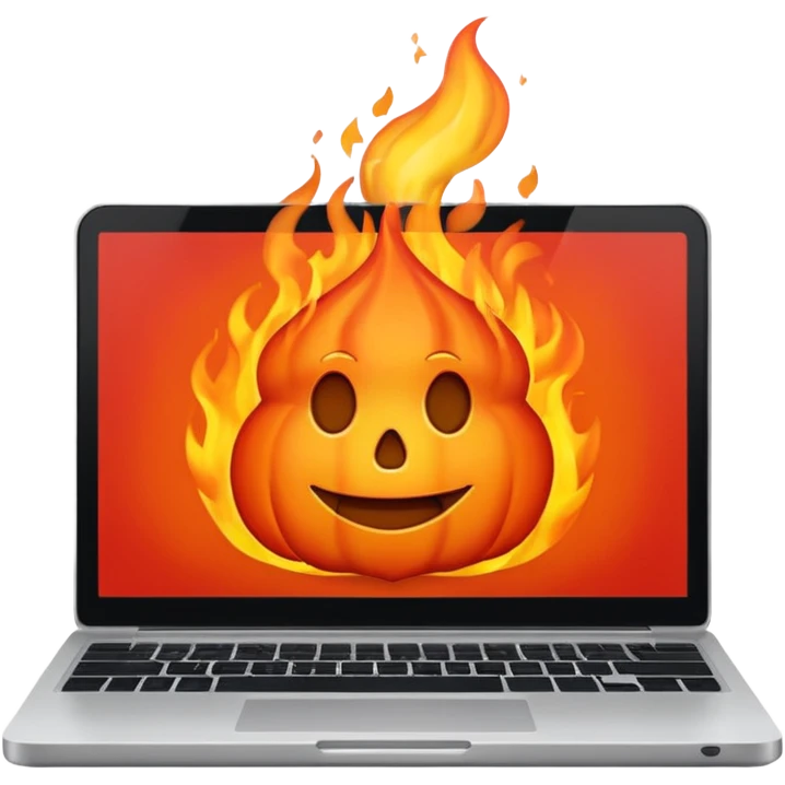burning laptop emoji