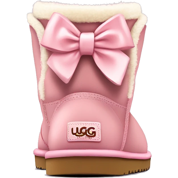 a cute light pink ugg with a bow on back emoji