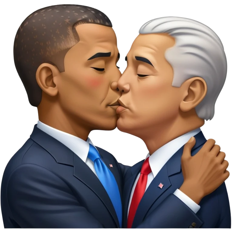 Barack Obama kissing Donald Trump emoji