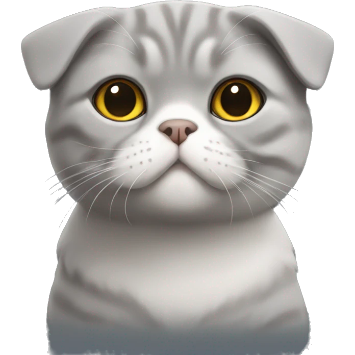 Gray Scottish fold emoji