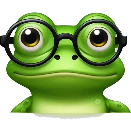 Frog with glasses  emoji