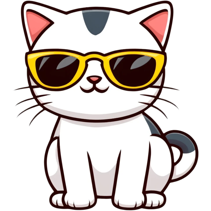 Cat with sunglasses emoji