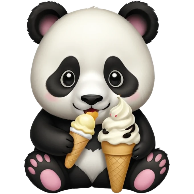 Panda eating ice cream emoji