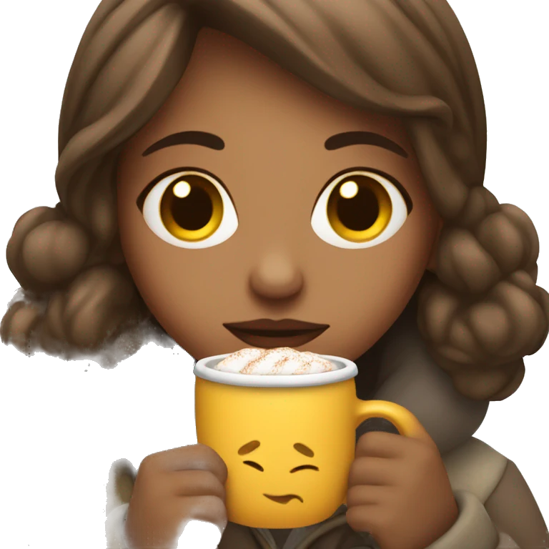 Girl drinking hot cocoa  emoji