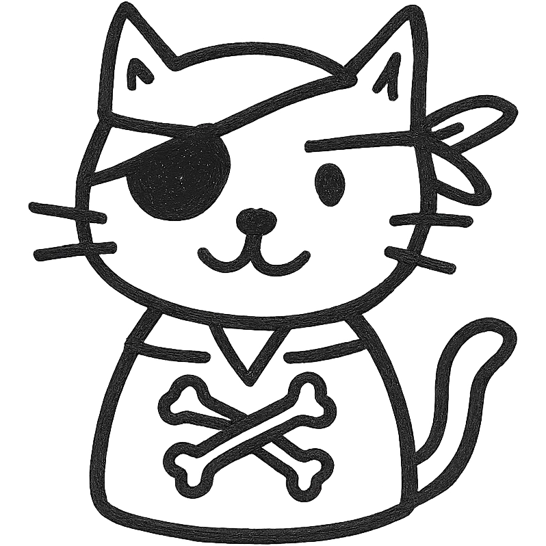 A pirate cat emoji