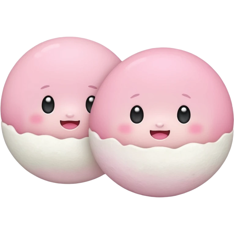 2 cute japanese mochi kawaii in pastel emoji