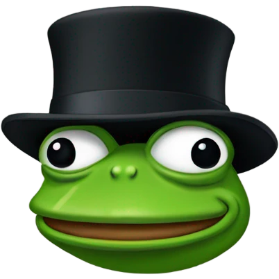 Pepe frog with top hat emoji