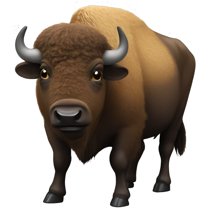 european bison eating from a garbage container emoji