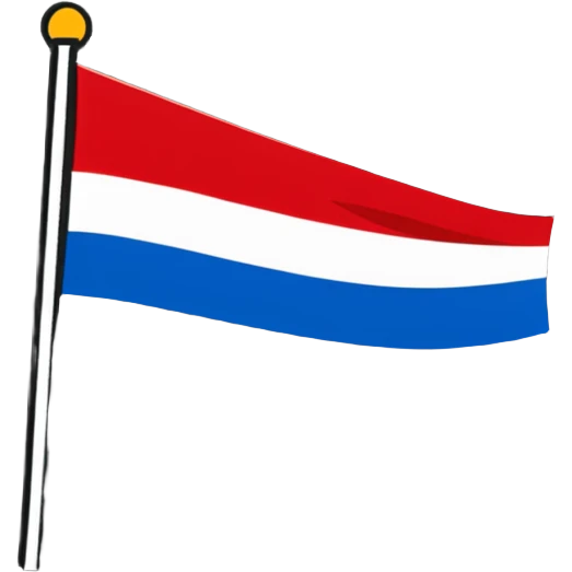 Flag of the Netherlands with red white and blue horizontal stripes emoji