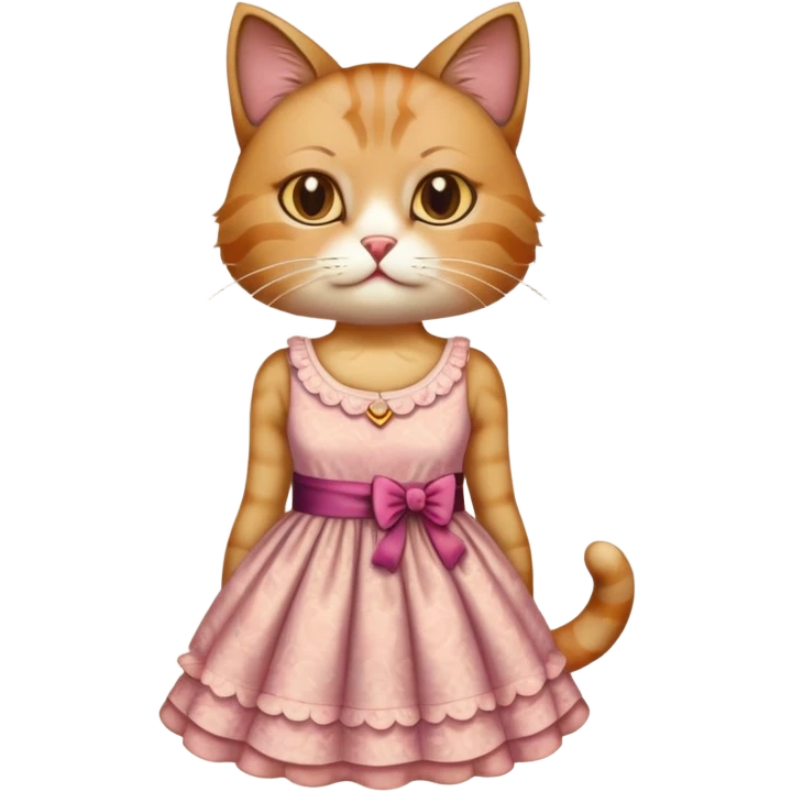 Gato con un vestido emoji