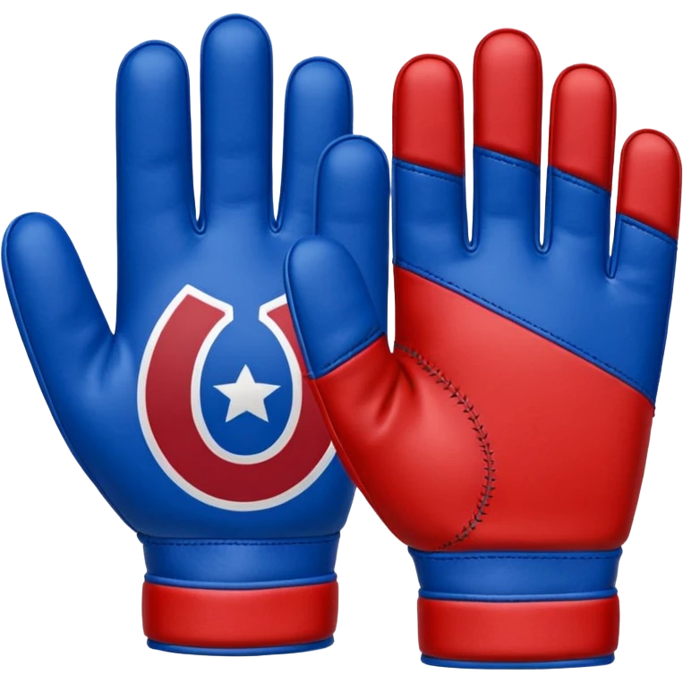 Hand glove one finger american football in blue (#00A3E0) and red (#F9423A)  emoji