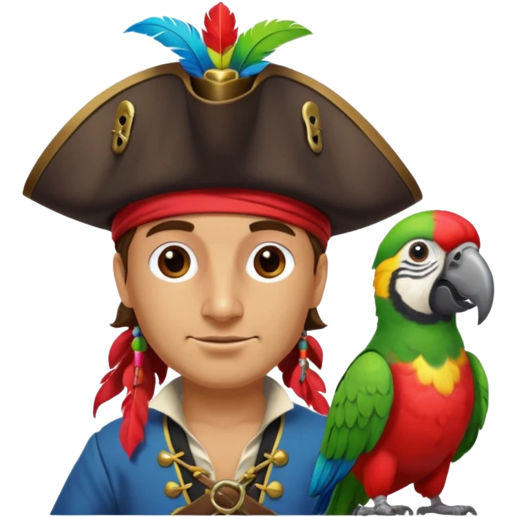 pirate and parrot emoji