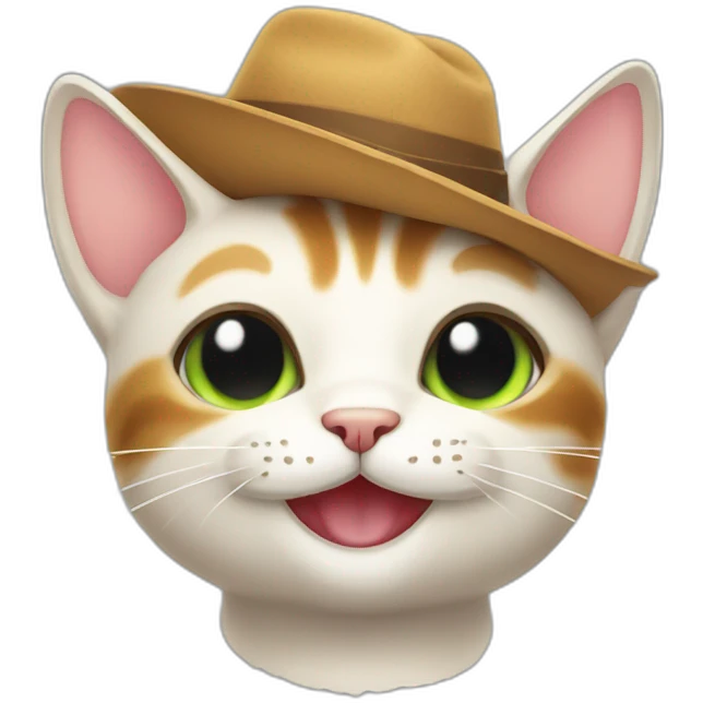 CAT WITH A CUTE HAT SMILING AND WINKING emoji