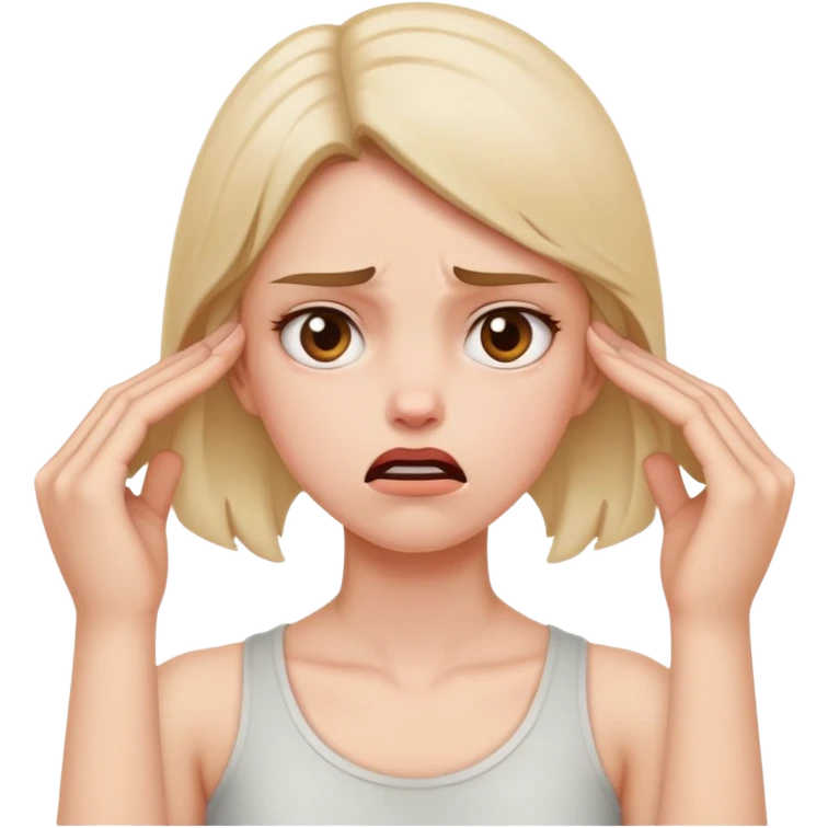 Girl holding neck both hands mad emoji