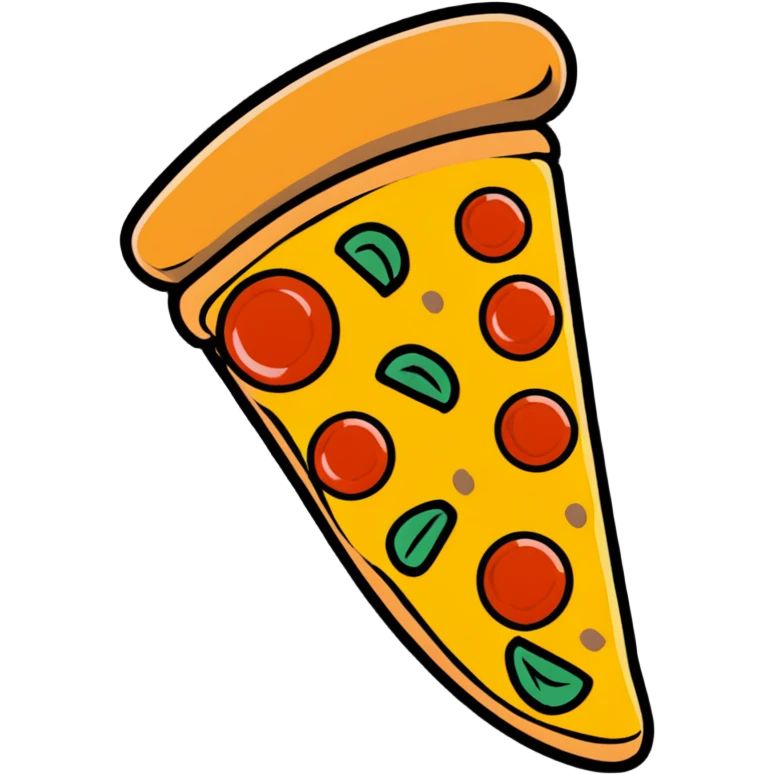 Italy pizza with mozzarella and basil emoji