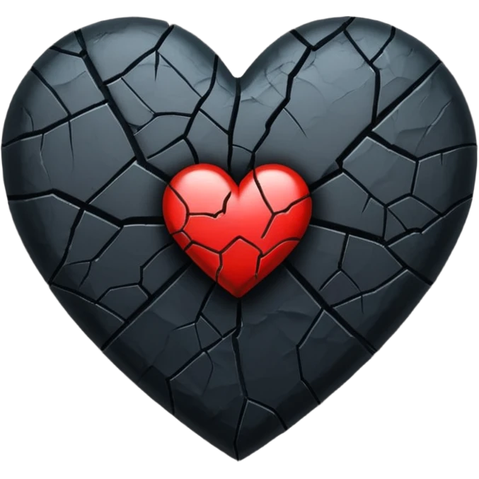 emo heart with a cracked surface emoji