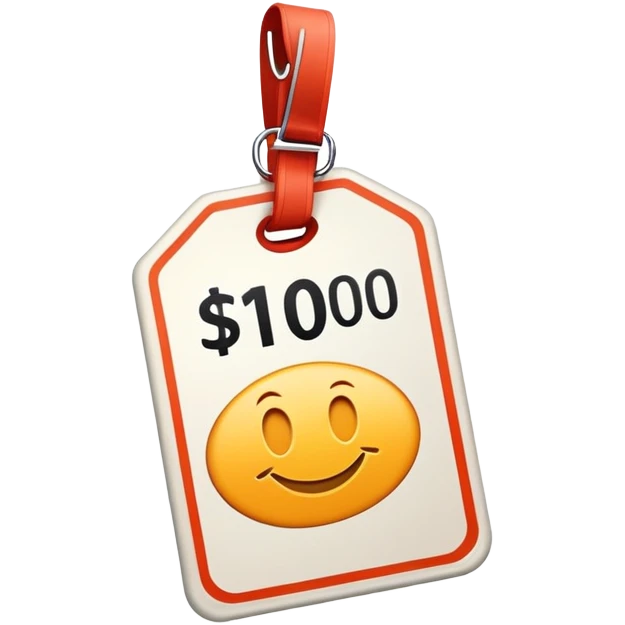  a price tag with a $1000 price on it emoji