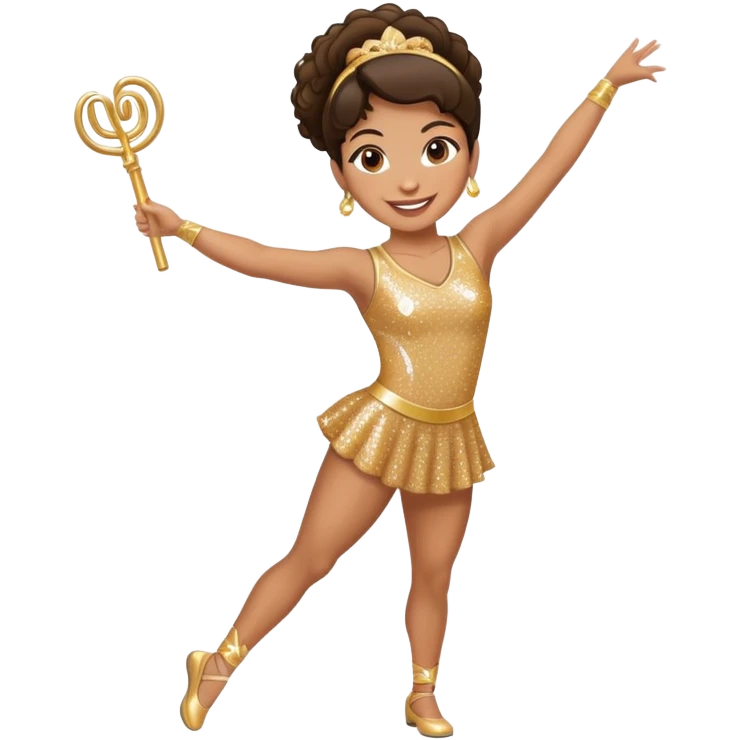 Baton twirling Hispanic woman emoji