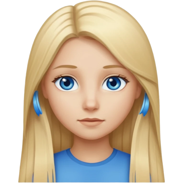 A girl with  straight long blond hair emoji