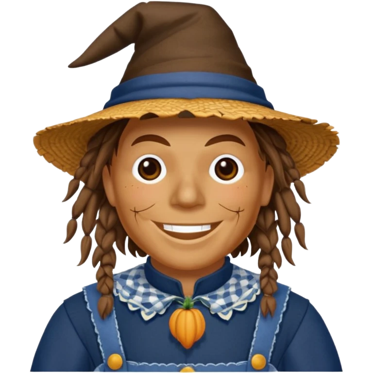 Scarecrow from the Wizard of Oz with dark blue outfit emoji