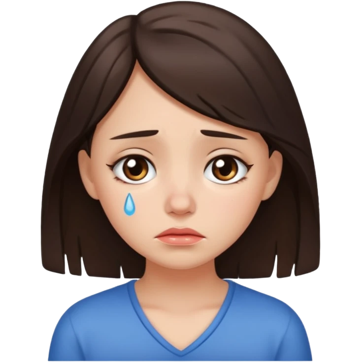 Pretty brunnete girl sad emoji