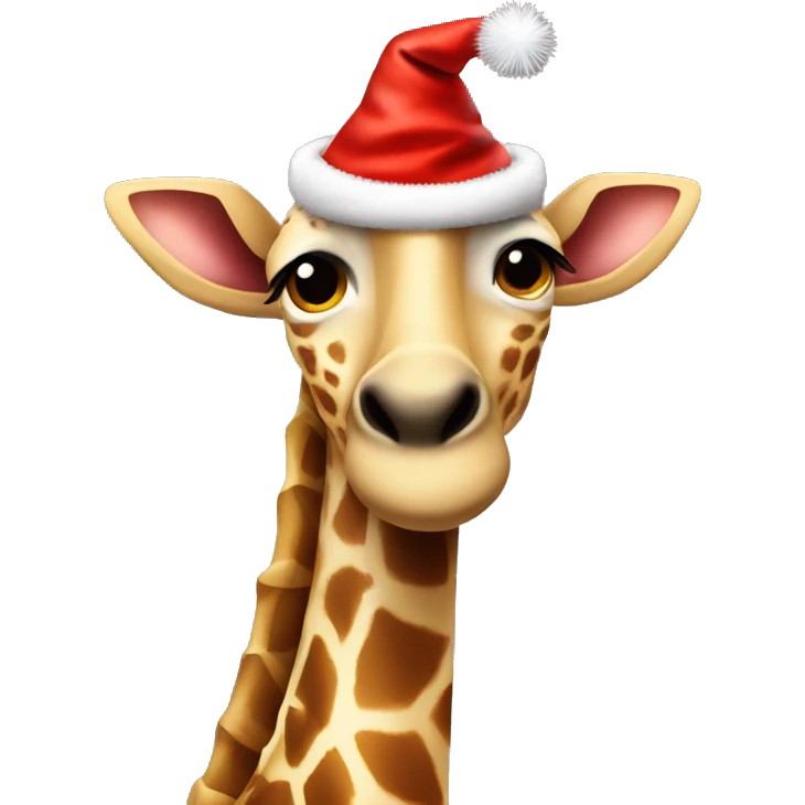 Jirafa con un gorro navideño  emoji
