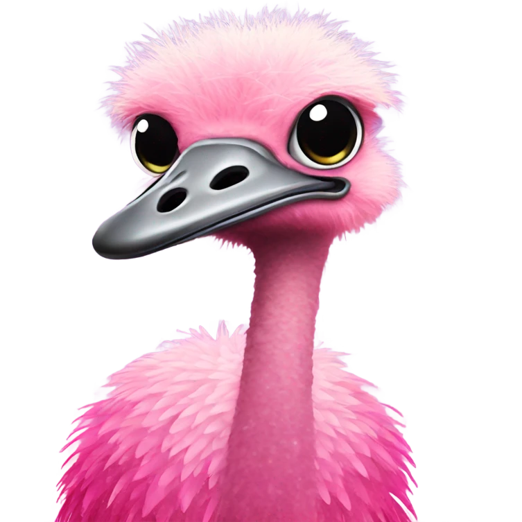 Pink ombre full body ostrich with glitter emoji