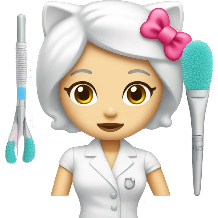 hello kitty as an esthetician  emoji
