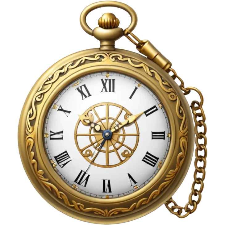 Old pocket watch with chain ￼ emoji
