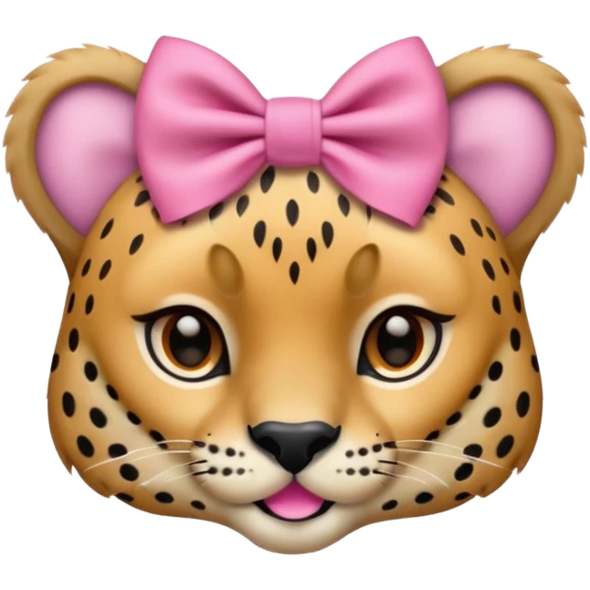 Cheetah with pink  bow emoji