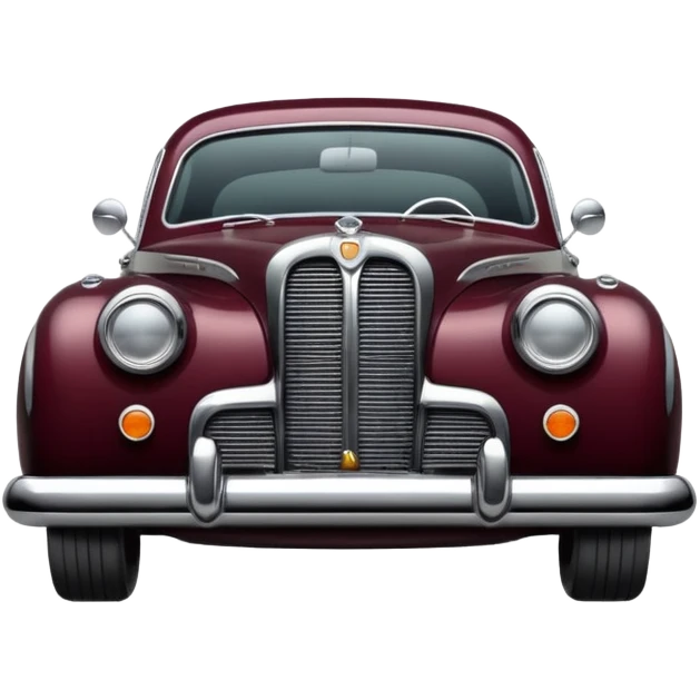 Car with classic look in maroon and black colour emoji