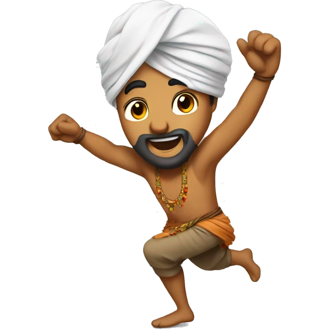 Make an Indian guy with turban dancing  emoji
