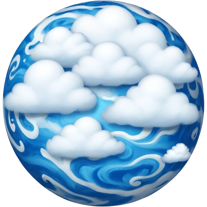 sphere globe planet, surface covered with cloud and gas emoji