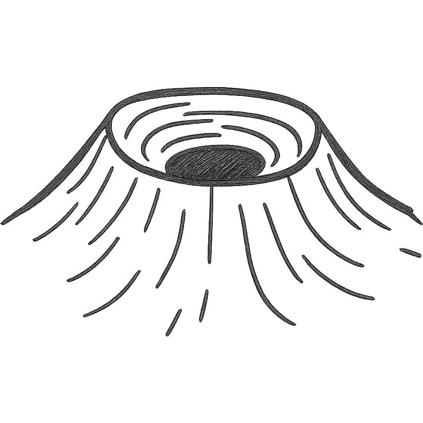 Patomskiy crater, hand drawn sketch, rough lines, monochrome emoji