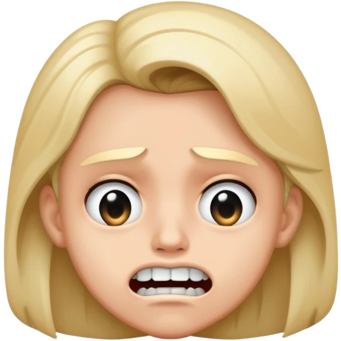 Super idol with a worried face but the upper teeth is sticking out and the background is pitch black and super idol is a staticky type of image emoji