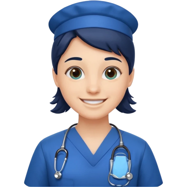 blue uniformed doctor emoji