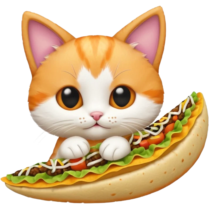Kitten with taco toy  emoji