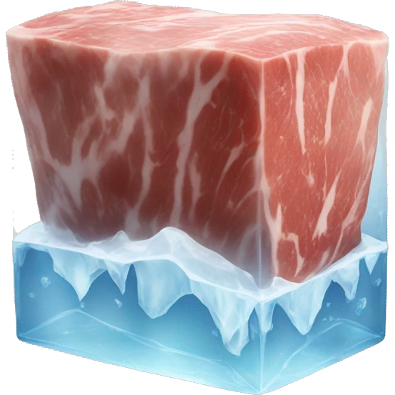 piece of beef in block of ice emoji