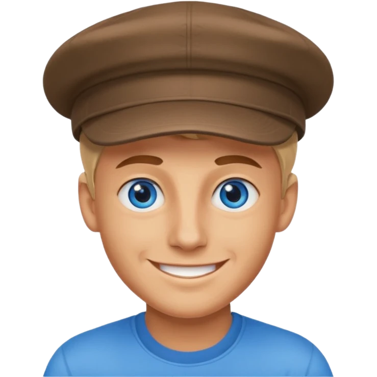 Joven moreno con gorra sonriendo emoji