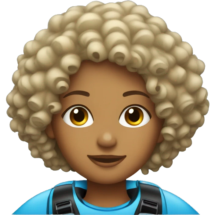 Curly haired girl on a jet ski  emoji
