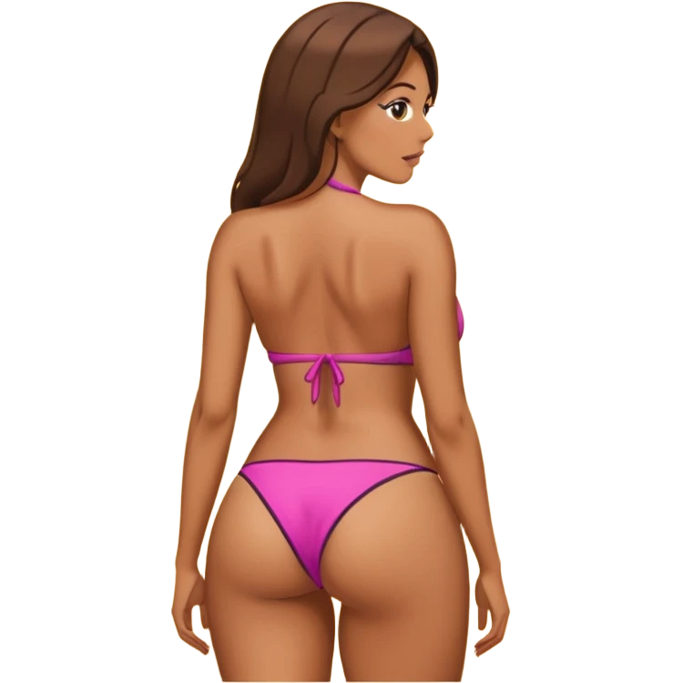 una donna con un bikini che mostra la schiena con un culo grosso emoji