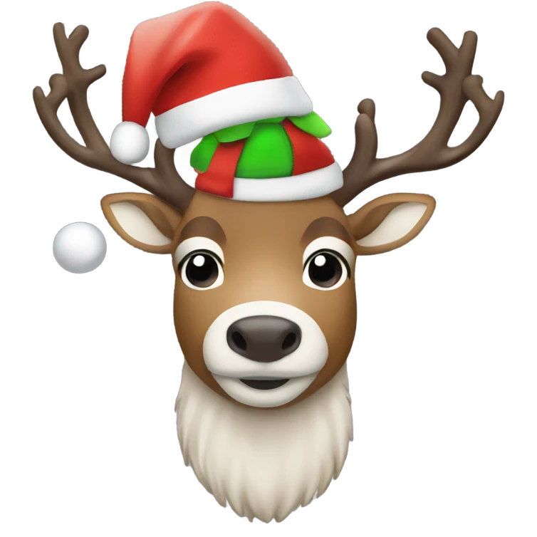 Reindeer with Santa hat  emoji