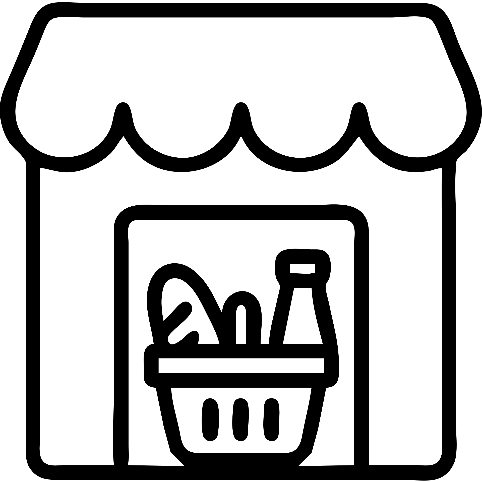 grocery store icon, minimal line art, clear and recognizable, suitable for digital use emoji